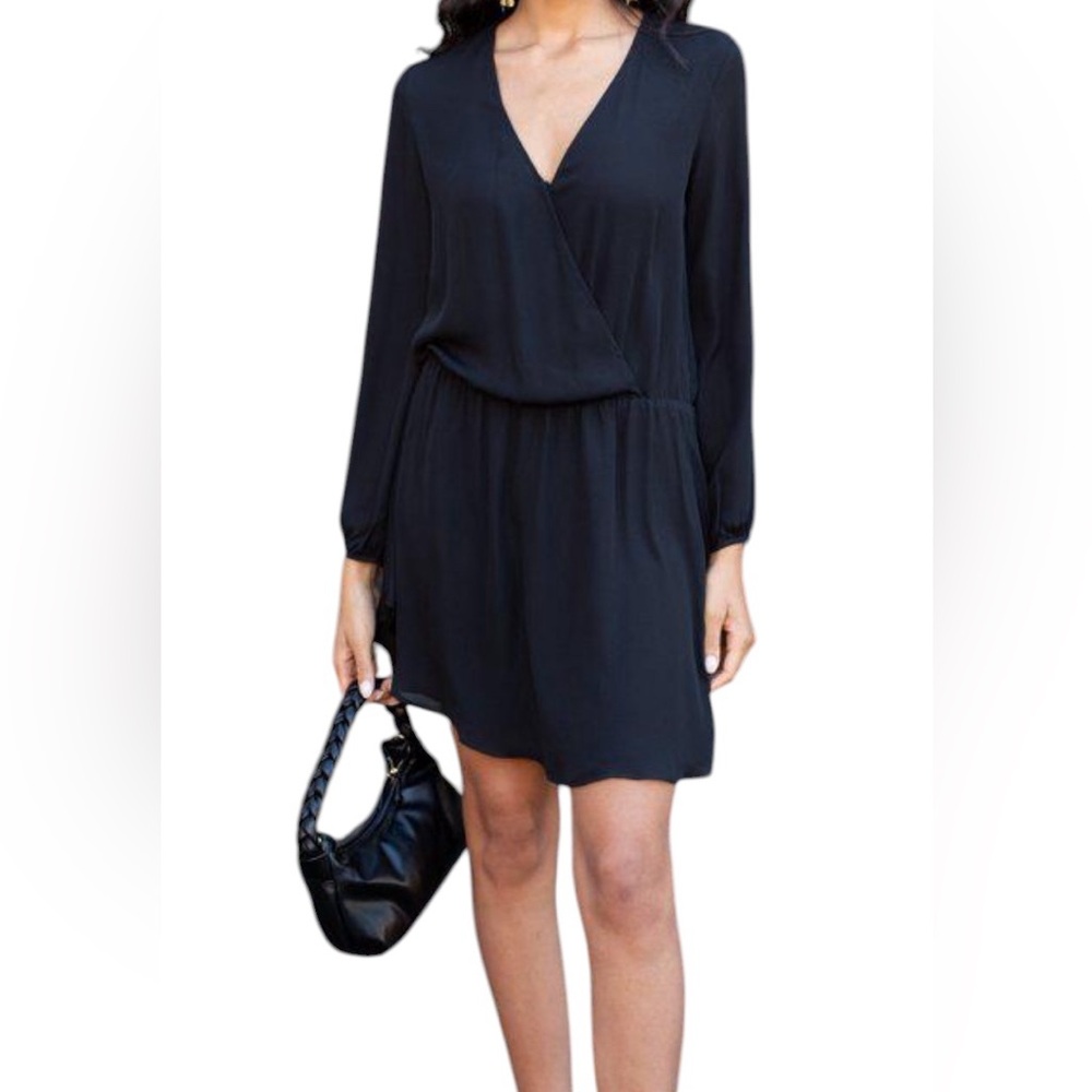 🆕 Revolve Black Faux Wrap Dress - L